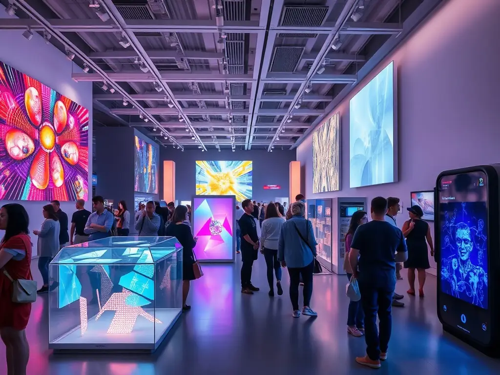 A visually appealing image of a sound and visual arts installation produced by COMITE YAKAMOTO, highlighting the organization's support for contemporary creation.